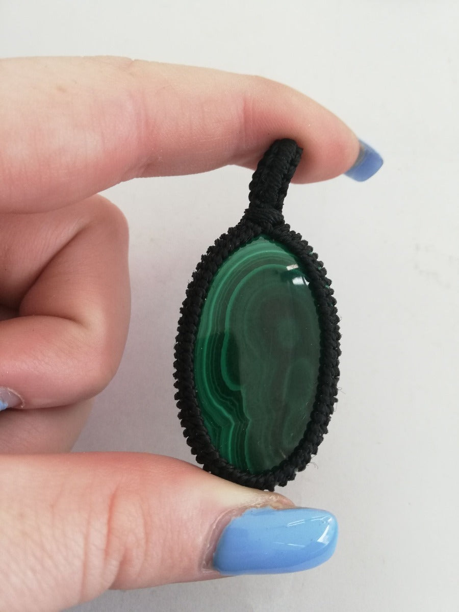 Macrame Pendant - Malachite Macrame Pendant - Malachite